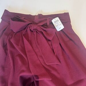 Windsor Rich Burgundy Wide Leg Pant with Bow
